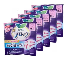 5 set KAO  Laurier Sanitary (night) Napkin Super Guard Shorts ML Size / 25 packs