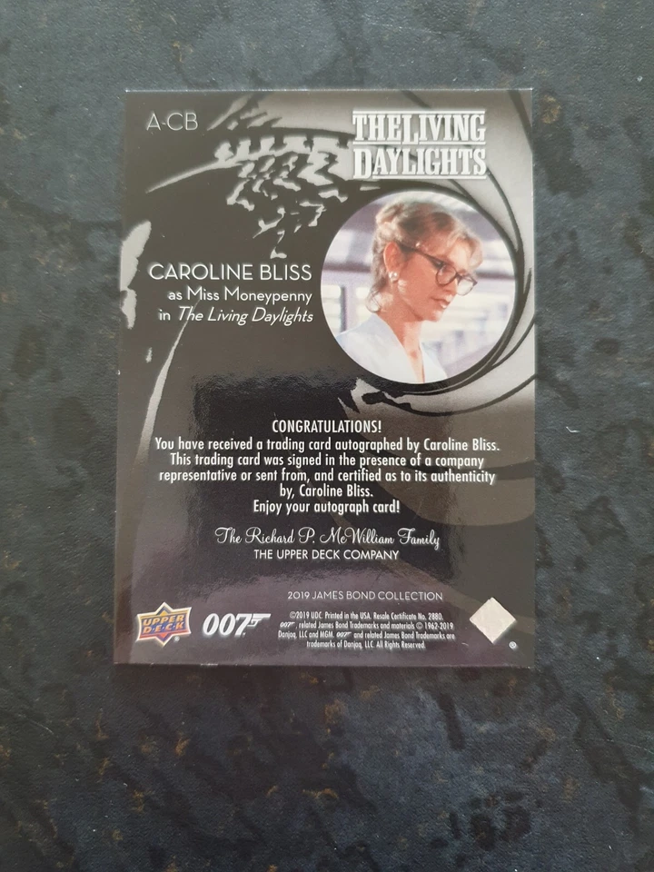 CAROLINE BLISS - Signed Official Trading Card - FILM - THE LIVING DAYLIGHTS - Image 2 of 2