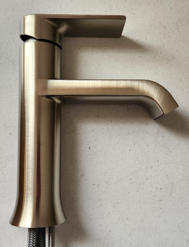 Moen 6702BN Genta OneHandle Single Hole Modern Bathroom Sink Faucet