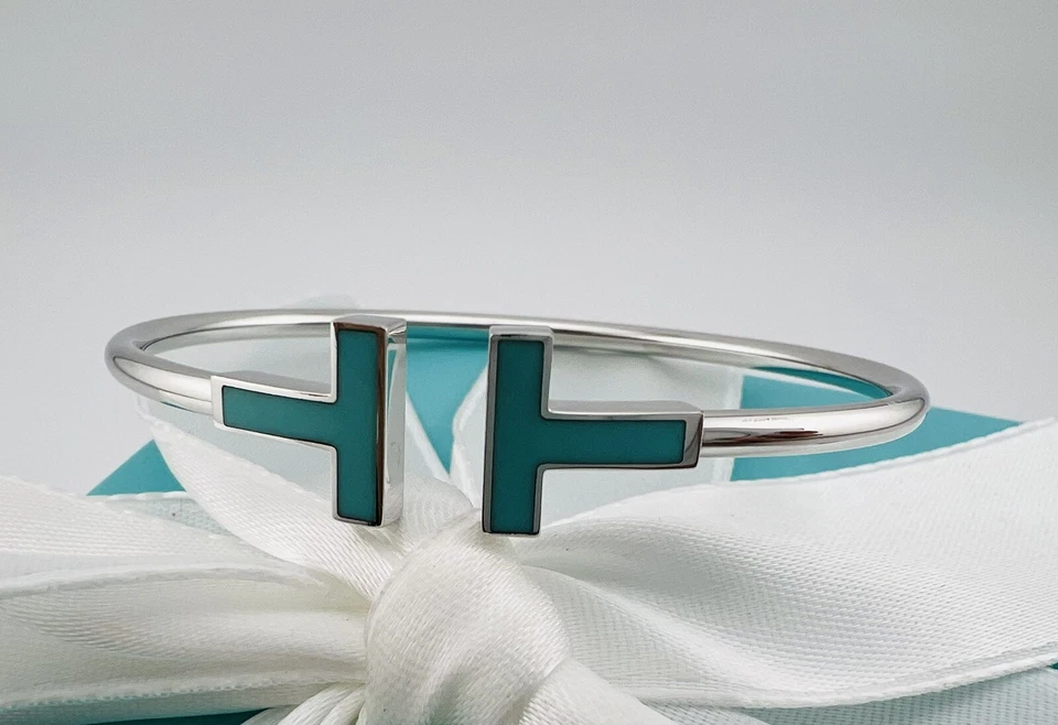 Pulsera de alambre en T turquesa Tiffany Foto 3 de 4