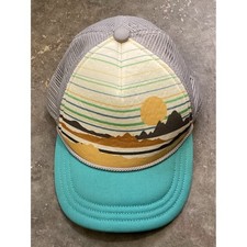 Patagonia Desert Sunset Trucker Hat Mesh Snapback Turquoise Outdoor Cap