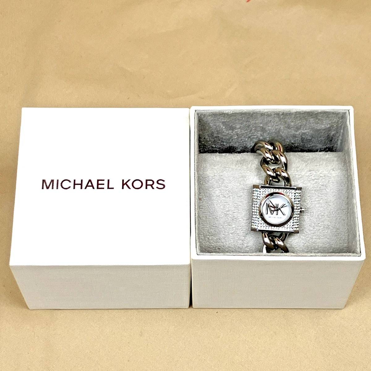 Sale Michael Kors Quartz White Dial Watch w/ box Michael Kors Women Rubber Band Wristwatches for sale | eBay main image 2