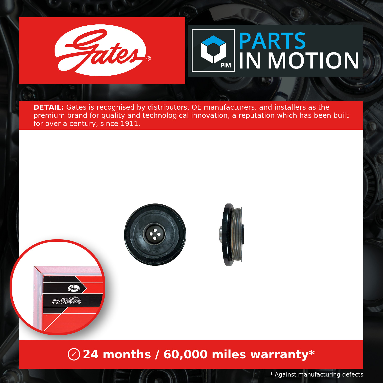 Crankshaft Pulley (TVD) TVD1181 Gates Torsional Vibration Damper 11238515002 New
