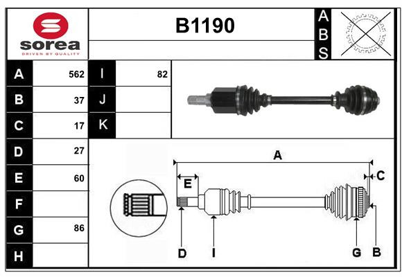 Arbre de transmission SNRA B1190 de haute précision pour BMW 5
