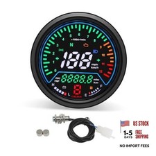 Universal Motorcycle Speedometer with Tachometer 12000 RPM, 6 Gear, Mileage,