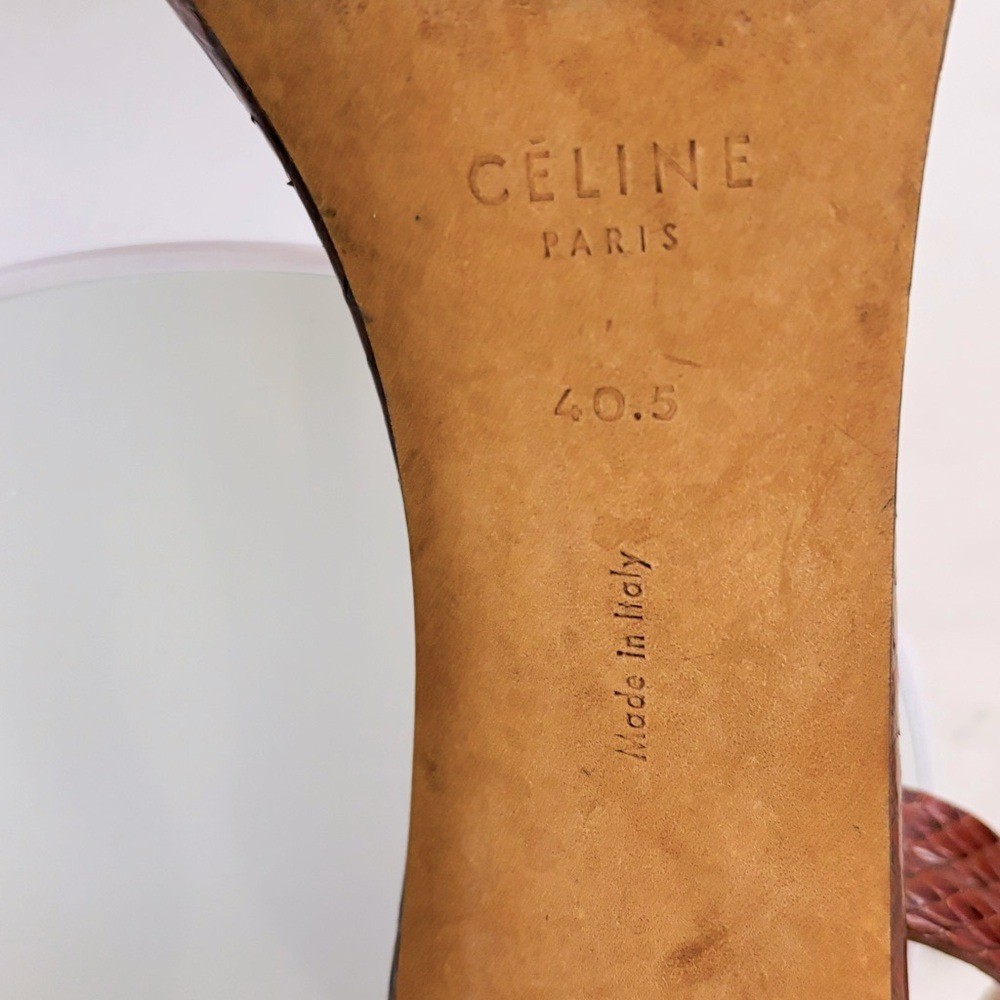 Authentic Celine Embossed Python Brown / Burgandy… - image 14