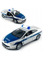 Peugeot 407 Polizei Welly MaßStab:1:34 Metall-Kunststoff Modellauto Silber-Blau