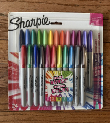Sharpie Color Burst Permanent Markers 24 Count Fine Point Limited Edition