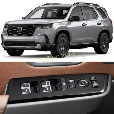 For Honda Pilot 2023 2024 2025 Glossy Black Car Window Switch Panel Frame Cover