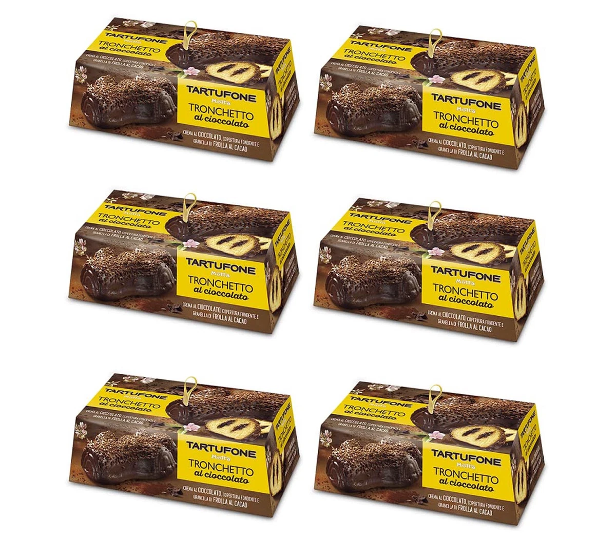 6x Motta Tartufone Tronchetto al Cioccolato Osterkuchen mit Schokolade 750g