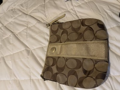 Coach Signature Jacquard North South Gold Lurex  CROSSBODY SWINGPACK (C2e)