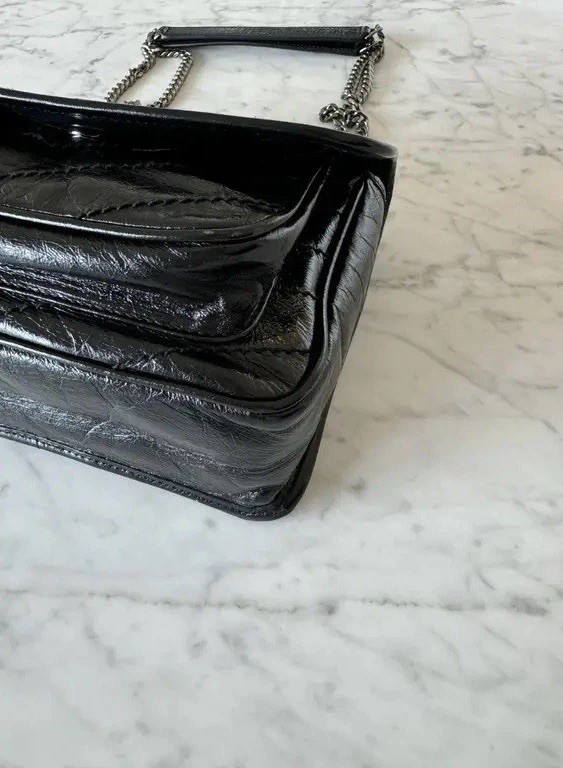 Borsa a tracolla YSL Yves Saint Laurent Niki bambino catena pelle arricciata