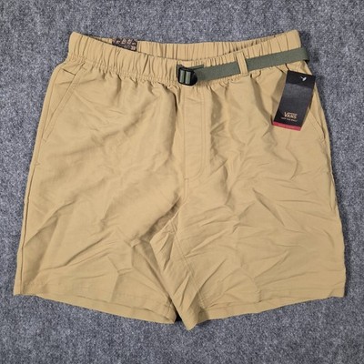 NWT Vans Shorts Mens Medium Range Elastic Loose Fit Khaki Beige 20'' Outseam