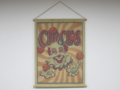 Großer Vintage rustikaler Stil Jahrmarkt Zirkus Show hängende Leinwand Wandkunstdruck