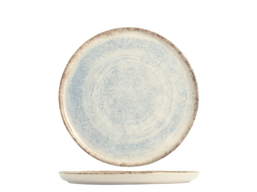 Fruit Plate In Stoneware Sky 21cm, Blue And Brown, H&H