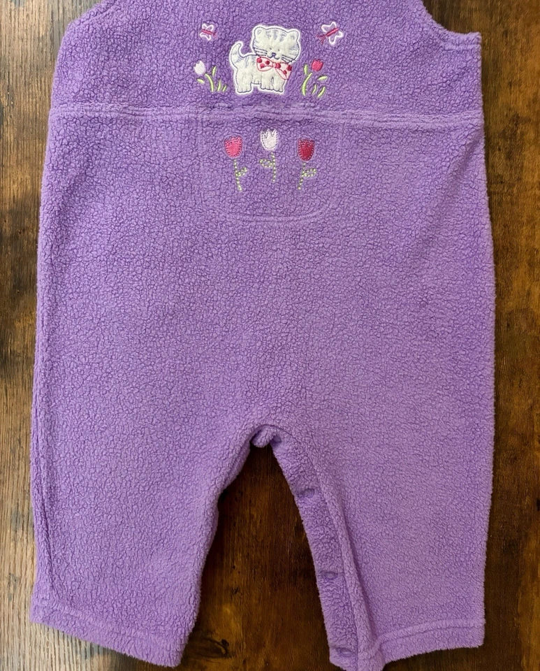 Body De Colección Okie Dokie Floral Púrpura Gato Una Pieza Bebé Niña Talla 12M Foto 4 de 4