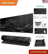 Extended Black Anime Gaming Mouse Pad - 31.5 x 11.8 Inch, 3mm Thick Rubber Base