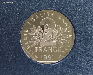 2 francs 1991 sortie du coffret BE