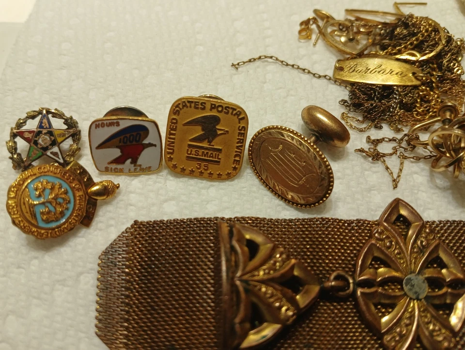 Lote de chatarra llena de oro 121,7 gramos 10k 12k 14k 1/10 1/20 Foto 3 de 4