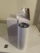 6 Pack Straight Sublimation Tumblers Bulk Blank 20oz Stainless Steel White