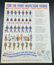 Ivory Soap Ad - Ivory Inspection Patrol - How to Wash Your Hands & Face - 1948