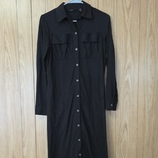G.I.L.I. Black Long Sleeve Button-Up Dress