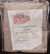 Royal Sleep Queen Size Khaki Color Denim Futon Cover NEW IN PACKAGE