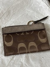 Coach Signature C Brown Keychain Coin Purse Pouch Vintage