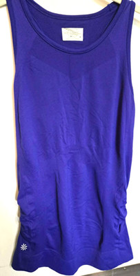 Athleta Purple Racerback Athletic Tank Top Shirred Sides Banded Hem Women M B300