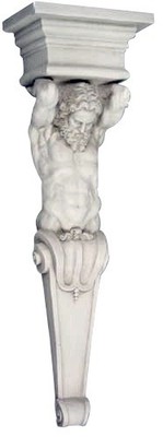 Hercules Herakles Victorian Roman Greek Caryatid Wall Bracket Corbel