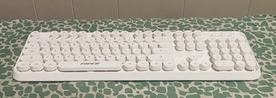 FOPEY Wireless Keyboard 2.4GHz White Low Profile Keys Model V2020 (No Mouse)