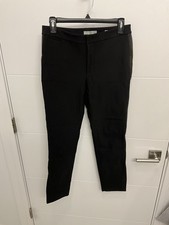 Vince Women  s Black Faux Leather Tuxedo Stripe Pants Size 4