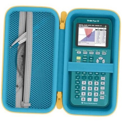 Hard Case for Texas Instruments TI-84 Evo/TI-84 Plus CE Blue Case,Yellow Zipper
