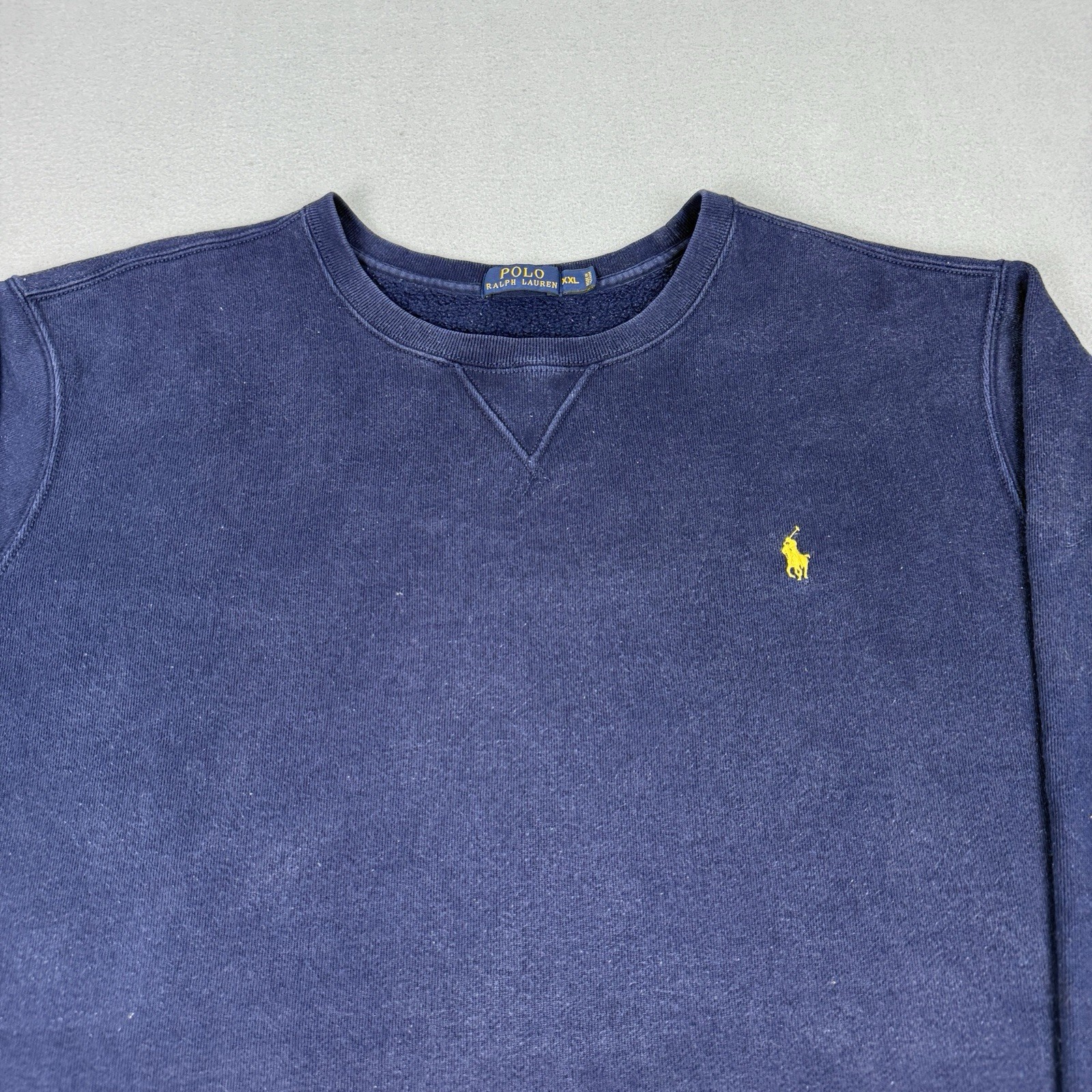 Polo Ralph Lauren maglione uomo XXL blu navy girocollo pullover felpa pony
