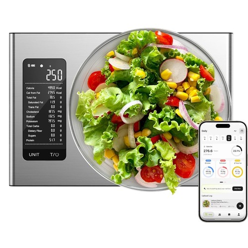 Ultrean Smart Food Kitchen Scales with Nutritional Extra Large, sliver