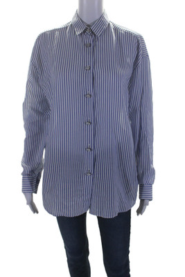 The Kooples Women's Collared Long Sleeves Button Down Shirt Striped Size 2