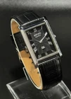 Vintage  Seiko Slim Quartz Men's Wrist Watch Black Leather Strap