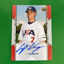 A.J. Vanegas 2009 Upper Deck 18U National Team Auto Card #USA-89