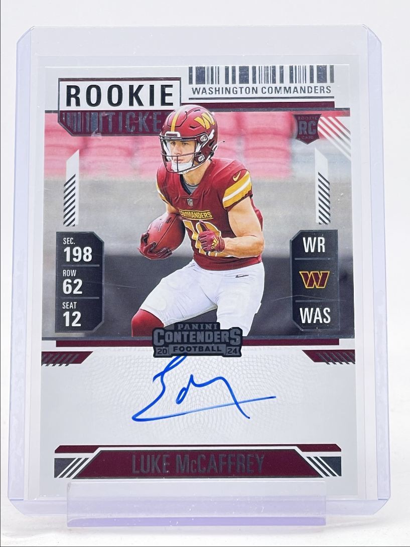 LUKE MCCAFFREY 2024 CONTENDERS ROOKIE TICKET AUTOGRAPH #121 RC AUTO Q5352