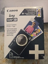Canon Ivy Cliq+2 Instant Camera  and Printer Midnight Navy with Paper New In Box
