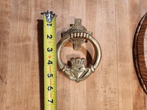Ireland Crafted Brass Claddagh Liffey Artefacts Door Knocker - Picture 9 of 9