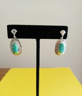 Artisan Crafted Blue Moon Turquoise Earrings.