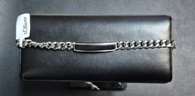 S.Oliver ~ Gliederarmband mit schwarzem Designelement ~ Stainless Steel ~ #M