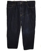 Size 38 x 25 Lands End Flannel Lined Jeans Dark Wash Short Warm Comfort B3