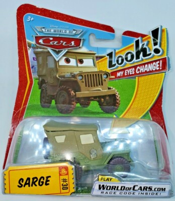 Sarge Seargent Sargento Look My Eyes Change! Ticket #30 Disney Pixar Cars w/tape