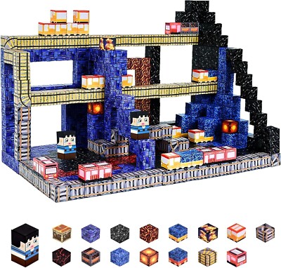 110PCS Minecraft Magnetic Blocks World Set, STEM Kids Toys, Montessori Building