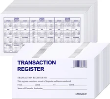 24 PCS Check Registers for Personal Checkbook, Easy to Read Checkbook Register