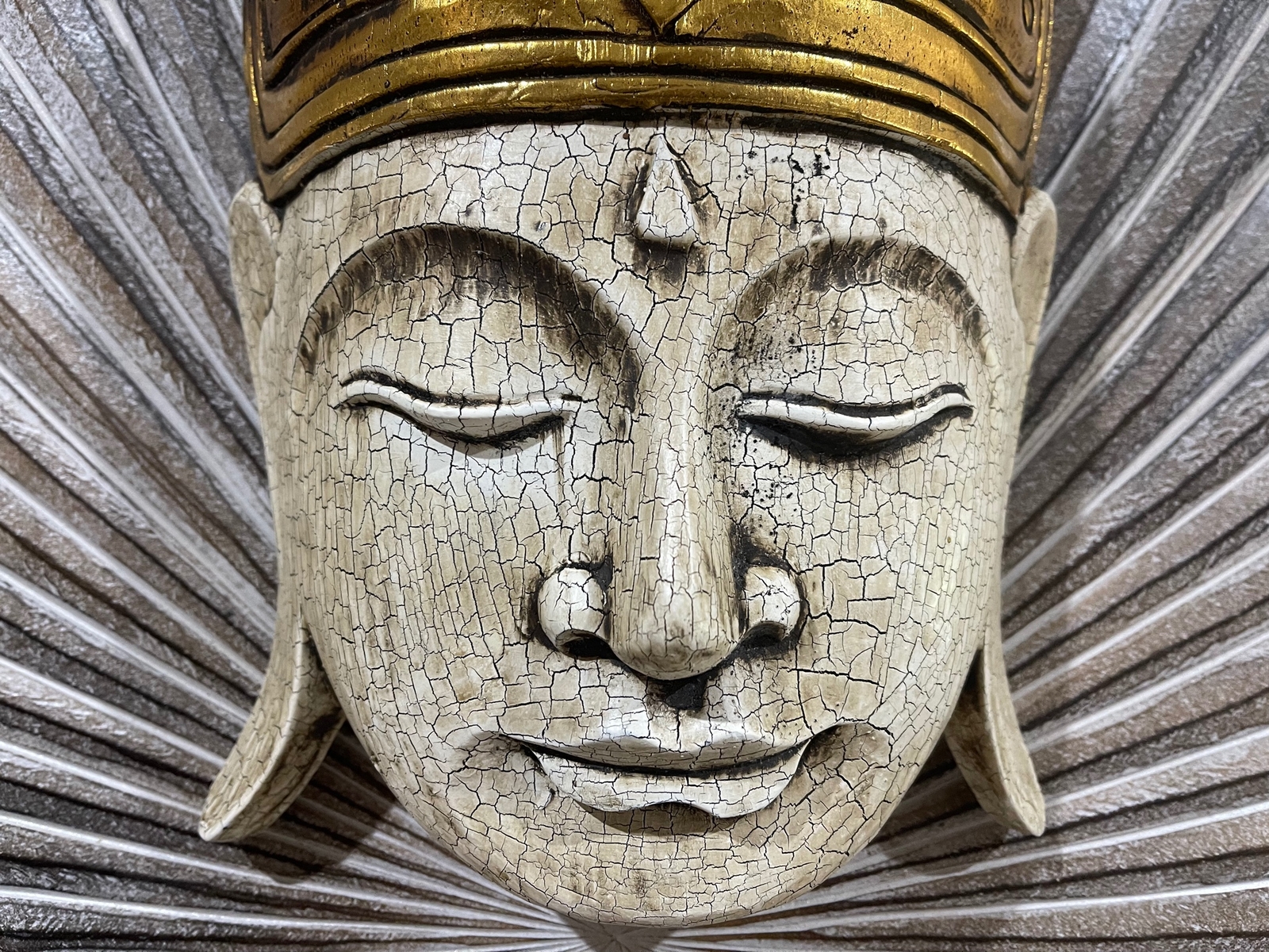 NEW Balinese Hand Carved Wooden Buddha Mask 40cm Bali Buddha Wall Art eBay