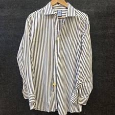 Tommy Hilfiger Ithaca Men s Button Down Shirt 17.5, 34-35, XL Blue Stripes