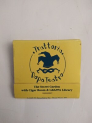 Vintage Matches From Trattoria Dopo Teatro The Secret Garden With Cigar Room And